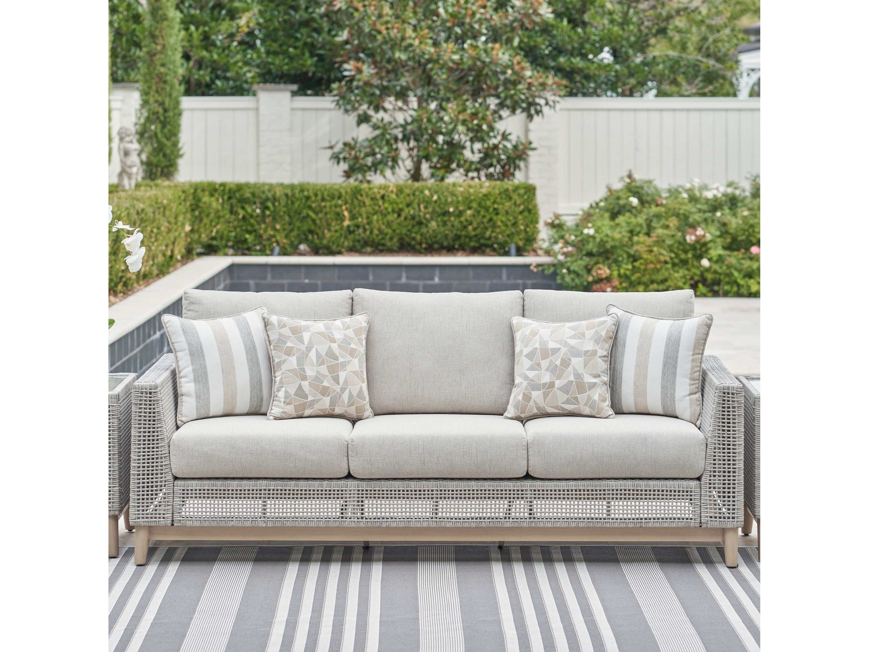 Seton Creek Gray Outdoor Sofa w/ Cushion - Ornate Home