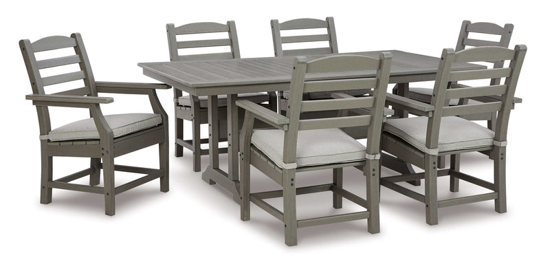 Visola Gray 7pc Outdoor Dining Set - Ornate Home