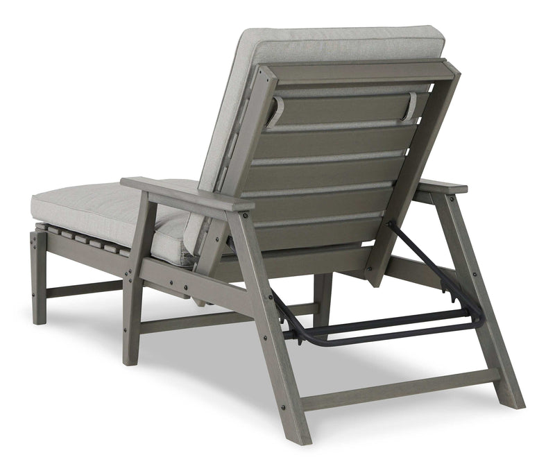 Visola Gray Outdoor Chaise Lounge w/ Cushion - Ornate Home