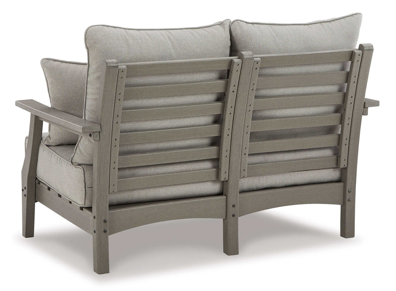Visola Gray Outdoor Loveseat w/ Cushion - Ornate Home
