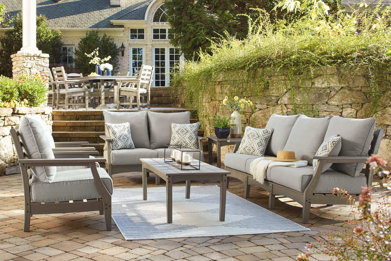 Visola Gray Outdoor Sofa & Loveseat w/ 2 Chair - Ornate Home