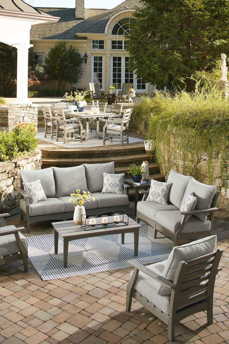 Visola Gray Outdoor Sofa & Loveseat w/ 2 Chair - Ornate Home