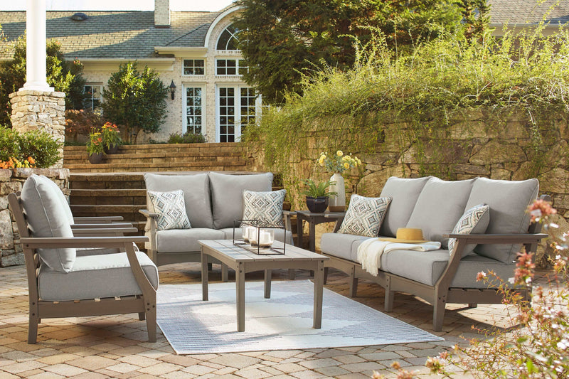 Visola Gray 6pc Outdoor Conversation Set - Ornate Home