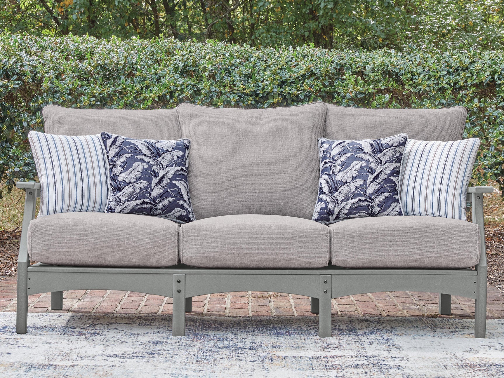 Lone View Bay Gray Outdoor Sofa with Cushion