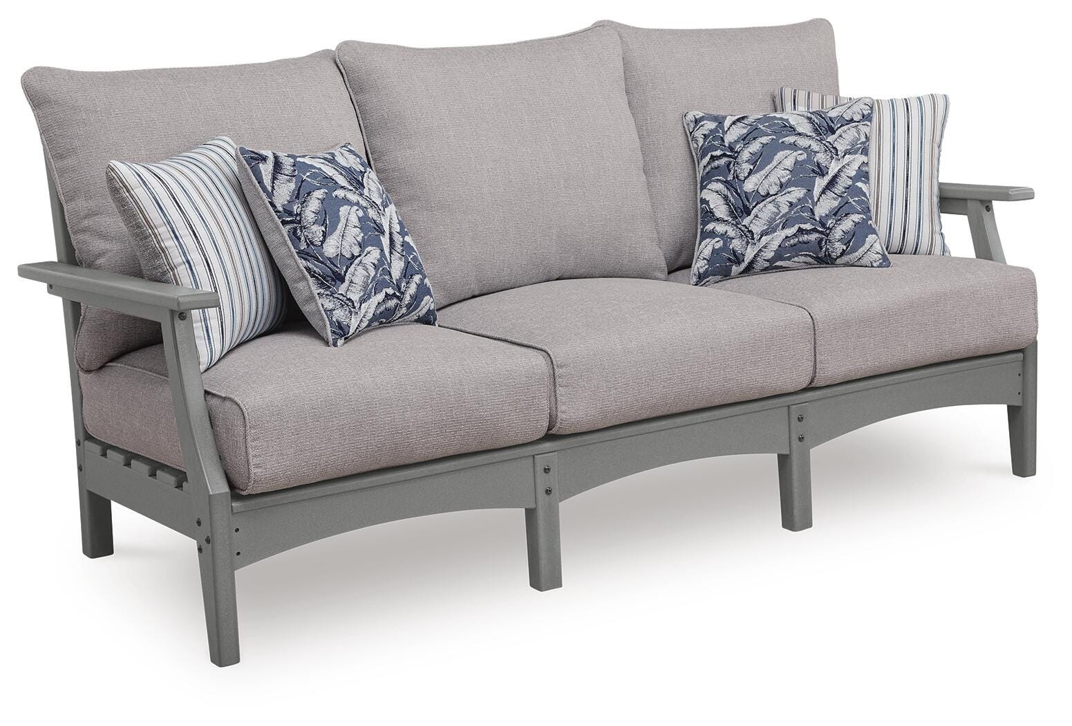 Lone View Bay Gray Outdoor Sofa with Cushion