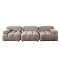 Paloma Mink Tan Velvet 3-Pc Sofa - Ornate Home
