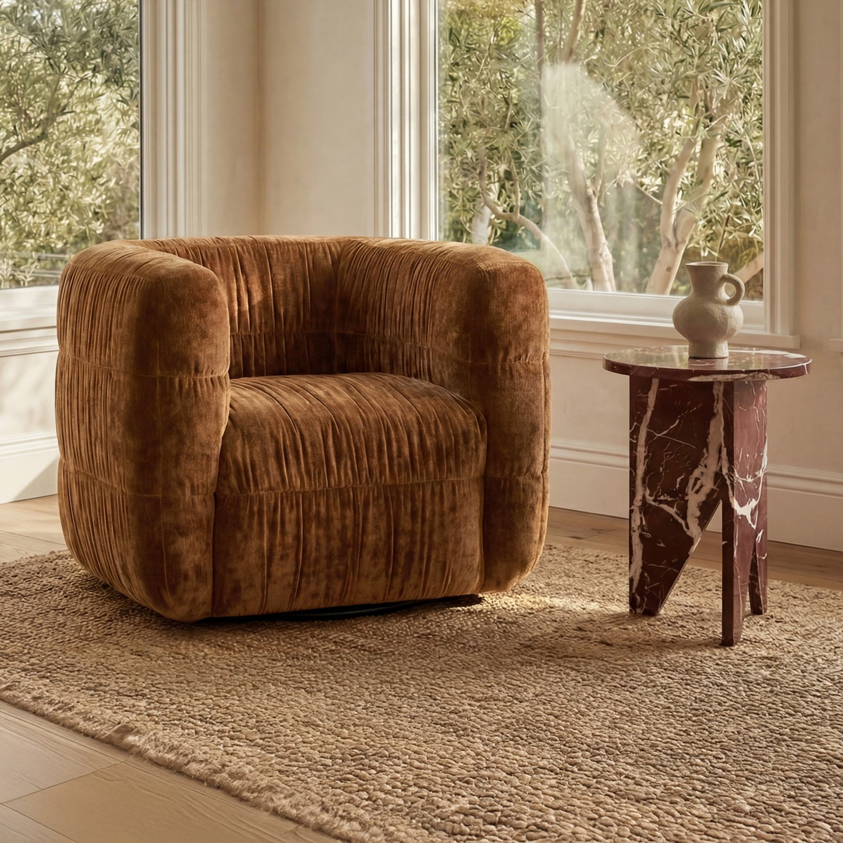 Grace Rosso Levante Marble Accent Table