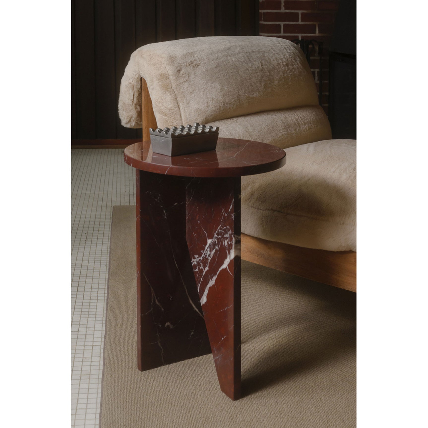 Grace Rosso Levante Marble Accent Table