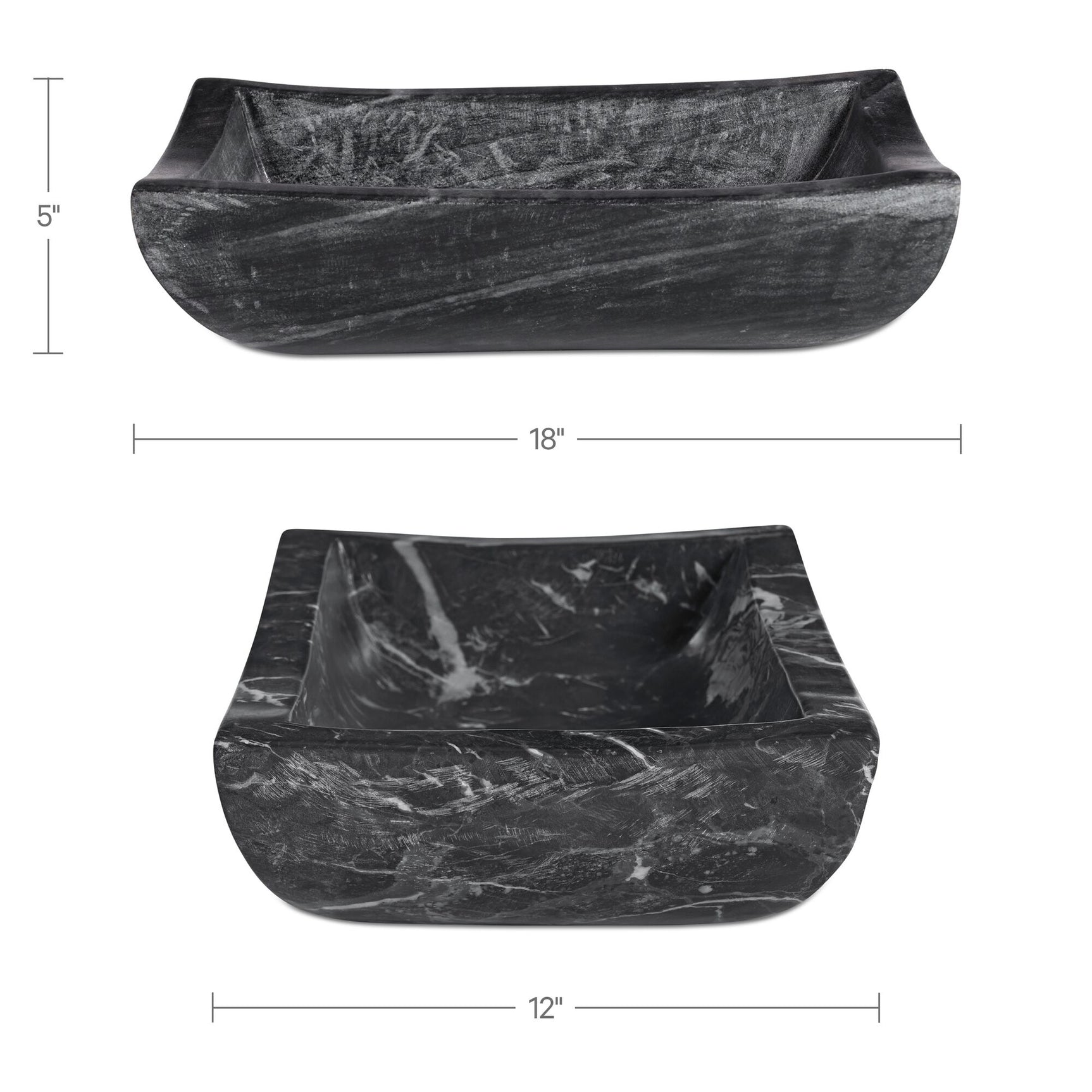 Piero Black Basin Marble Bowl