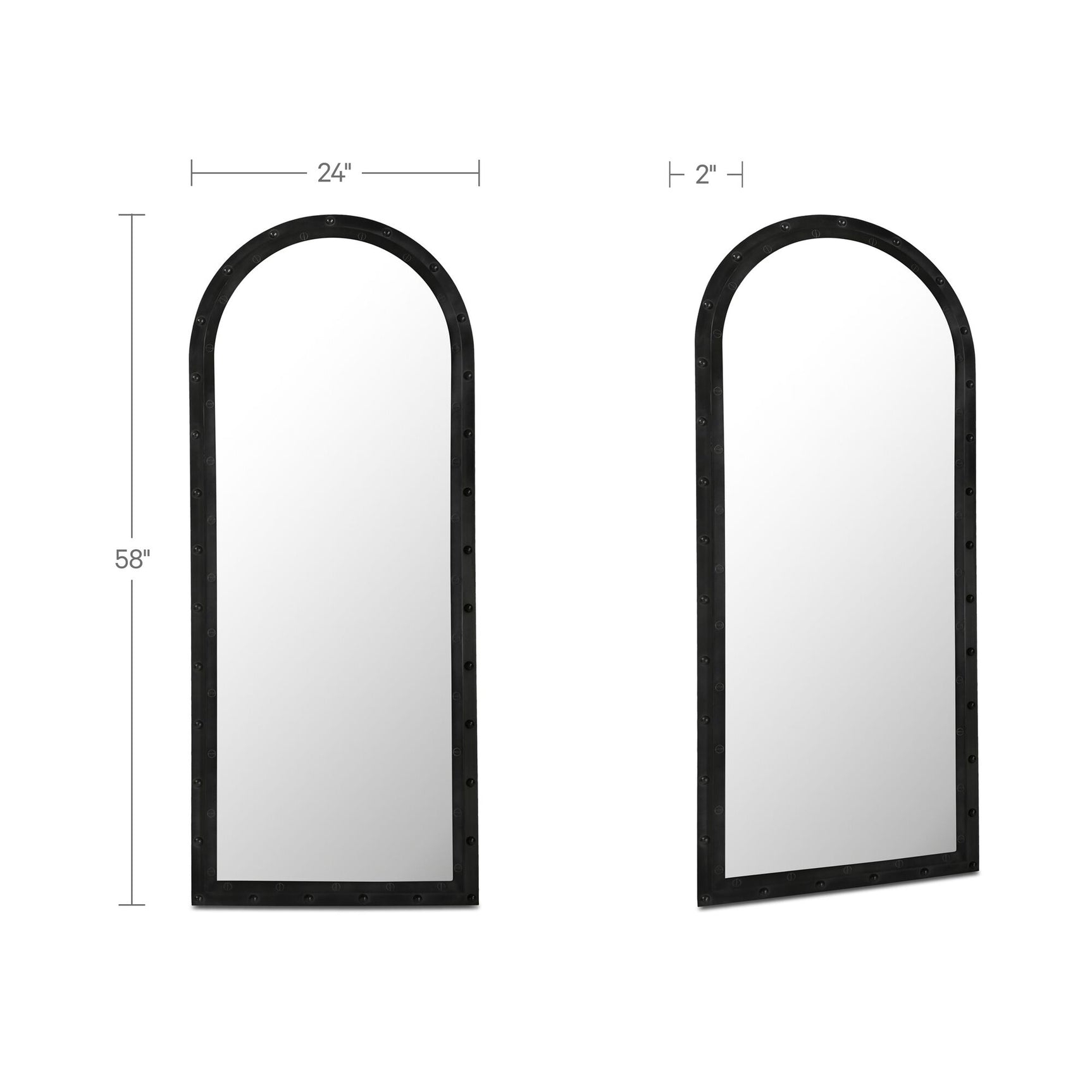 Hughes Grey Iron Floor Mirror