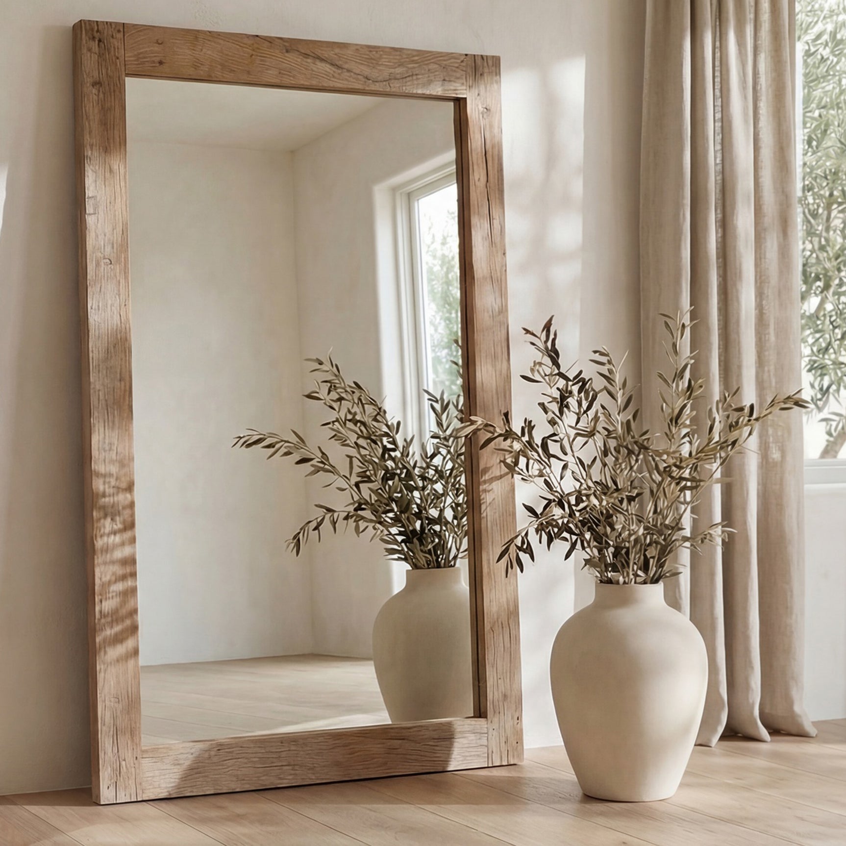Orchard Natural Reclaimed Wood Floor Mirror