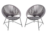 Pablo Black/Grey Accent Chairs (Set of 2) - Ornate Home