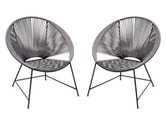 Pablo Black/Grey Accent Chairs (Set of 2) - Ornate Home