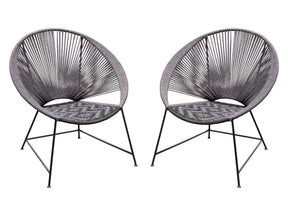 Pablo Black/Grey Accent Chairs (Set of 2) - Ornate Home