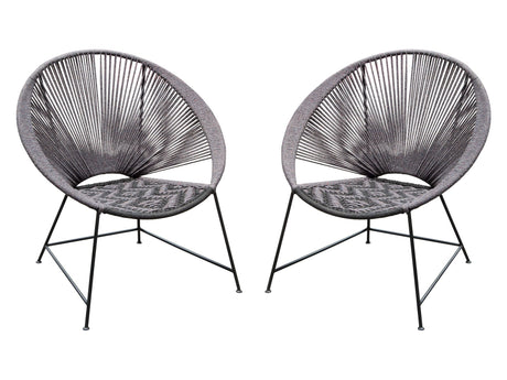 Pablo Black/Grey Accent Chairs (Set of 2) - Ornate Home