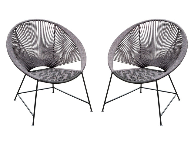 Pablo Black/Grey Accent Chairs (Set of 2) - Ornate Home