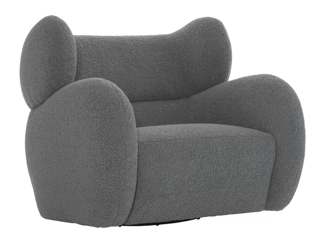 Pablo Grey Fabric Swivel Chair - Ornate Home
