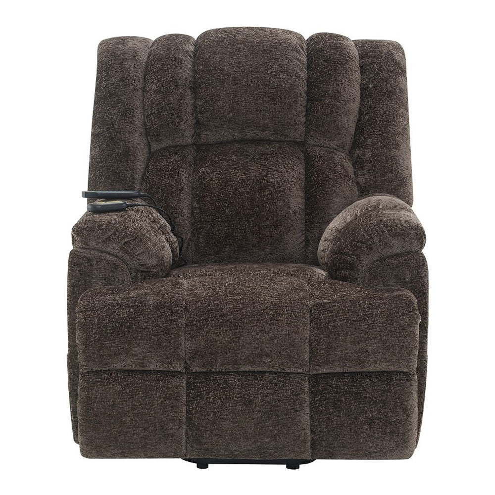 Pacay Brown Power Recliner w/ Lift, Heating & Massage - Ornate Home