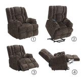 Pacay Brown Power Recliner w/ Lift, Heating & Massage - Ornate Home