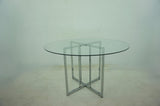Pace Chrome 48-inch Round Glass Top Dining Table - Ornate Home
