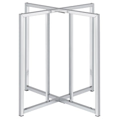Pace Chrome Geometric Metal Dining Table Base - Ornate Home