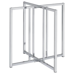 Pace Chrome Geometric Metal Dining Table Base - Ornate Home