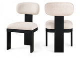 Pacific Beige/Black Textured Fabric Upholstered Dining Chair (Set of 2) - Ornate Home