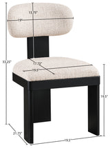 Pacific Beige/Black Textured Fabric Upholstered Dining Chair (Set of 2) - Ornate Home