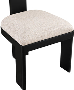 Pacific Beige/Black Textured Fabric Upholstered Dining Chair (Set of 2) - Ornate Home