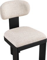 Pacific Beige/Black Textured Fabric Upholstered Dining Chair (Set of 2) - Ornate Home