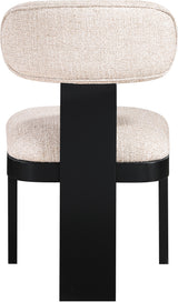Pacific Beige/Black Textured Fabric Upholstered Dining Chair (Set of 2) - Ornate Home
