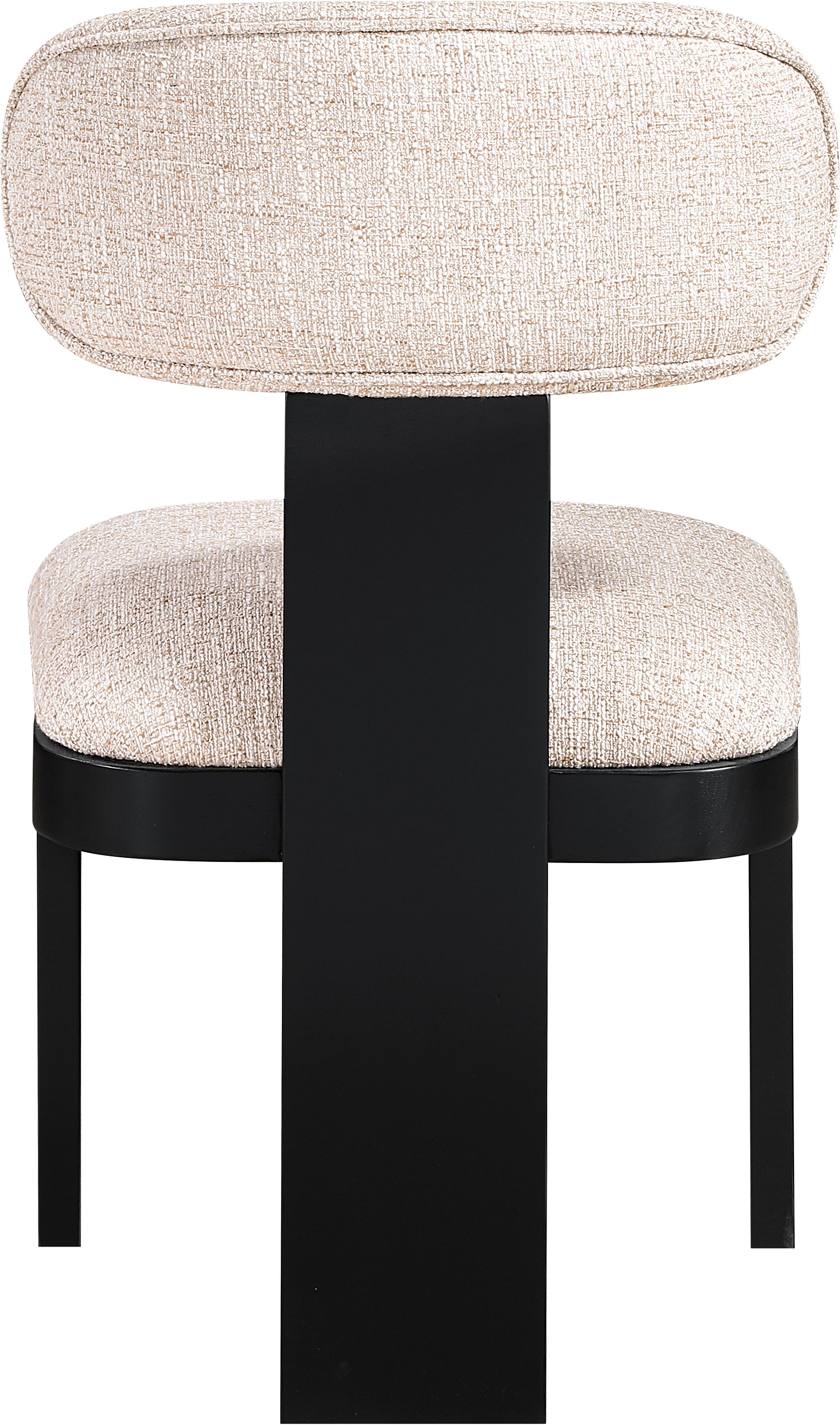 Pacific Beige/Black Textured Fabric Upholstered Dining Chair (Set of 2) - Ornate Home
