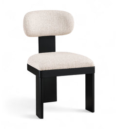 Pacific Beige/Black Textured Fabric Upholstered Dining Chair (Set of 2) - Ornate Home
