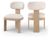 Pacific Beige/Natural Textured Fabric Upholstered Dining Chair (Set of 2) - Ornate Home