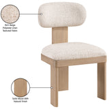 Pacific Beige/Natural Textured Fabric Upholstered Dining Chair (Set of 2) - Ornate Home