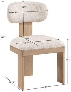 Pacific Beige/Natural Textured Fabric Upholstered Dining Chair (Set of 2) - Ornate Home