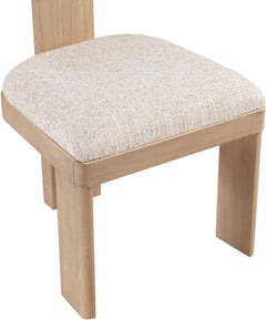 Pacific Beige/Natural Textured Fabric Upholstered Dining Chair (Set of 2) - Ornate Home