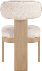 Pacific Beige/Natural Textured Fabric Upholstered Dining Chair (Set of 2) - Ornate Home