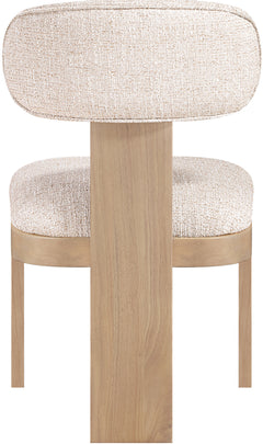 Pacific Beige/Natural Textured Fabric Upholstered Dining Chair (Set of 2) - Ornate Home