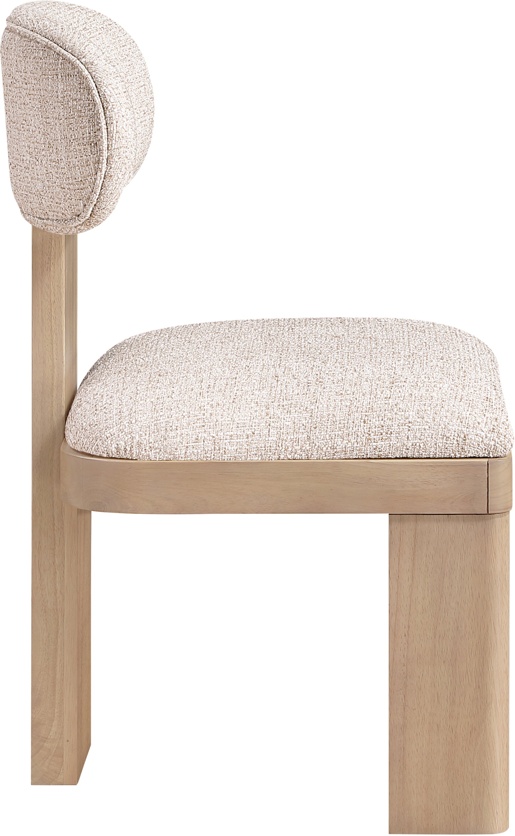Pacific Beige/Natural Textured Fabric Upholstered Dining Chair (Set of 2) - Ornate Home