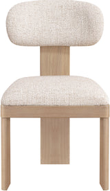 Pacific Beige/Natural Textured Fabric Upholstered Dining Chair (Set of 2) - Ornate Home