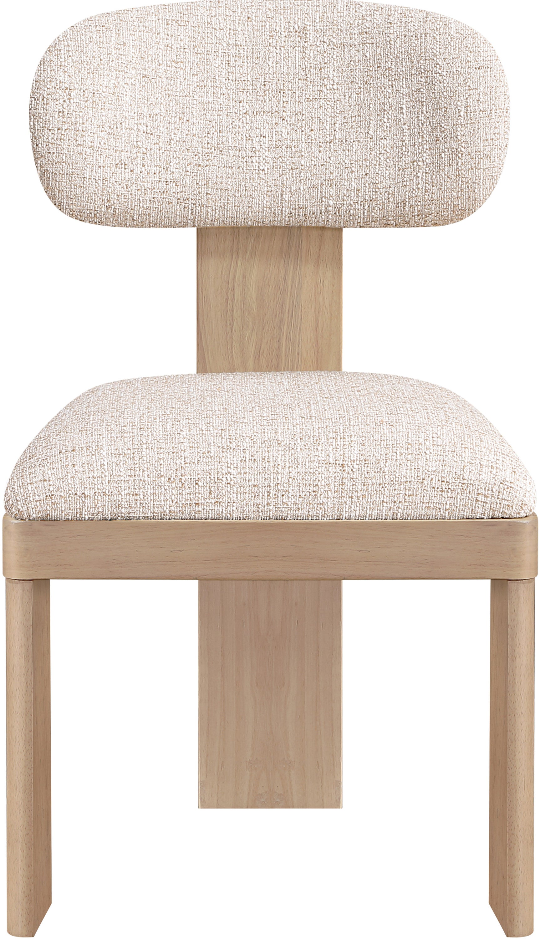Pacific Beige/Natural Textured Fabric Upholstered Dining Chair (Set of 2) - Ornate Home
