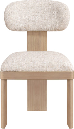 Pacific Beige/Natural Textured Fabric Upholstered Dining Chair (Set of 2) - Ornate Home