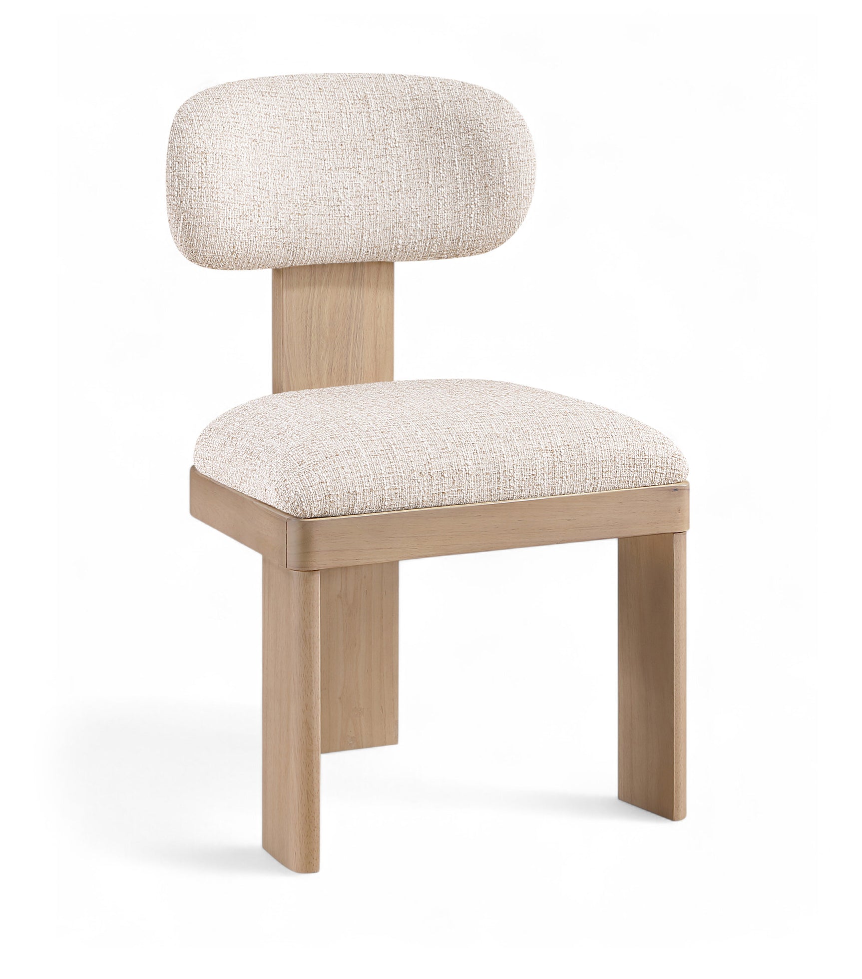 Pacific Beige/Natural Textured Fabric Upholstered Dining Chair (Set of 2) - Ornate Home