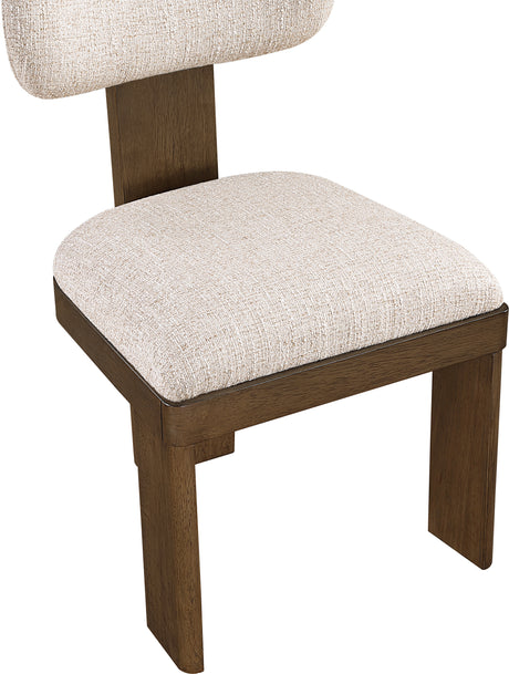 Pacific Beige/Walnut Textured Fabric Upholstered Dining Chair (Set of 2) - Ornate Home