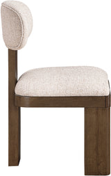 Pacific Beige/Walnut Textured Fabric Upholstered Dining Chair (Set of 2) - Ornate Home