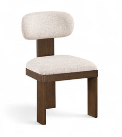 Pacific Beige/Walnut Textured Fabric Upholstered Dining Chair (Set of 2) - Ornate Home