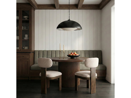 Pacific Beige/Walnut Textured Fabric Upholstered Dining Chair (Set of 2) - Ornate Home