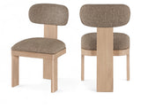 Pacific Brown/Natural Textured Fabric Upholstered Dining Chair (Set of 2) - Ornate Home