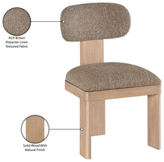 Pacific Brown/Natural Textured Fabric Upholstered Dining Chair (Set of 2) - Ornate Home